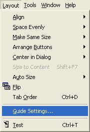 Accessing dialog’s editing utilities through Layout menu