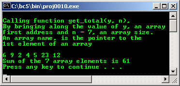 C C++ passing array to function example