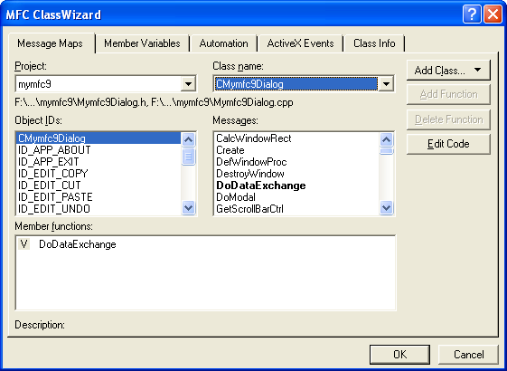 New class included in MYMFC9 project, ready to be used.