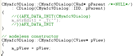 Visual C++ MFC code segment